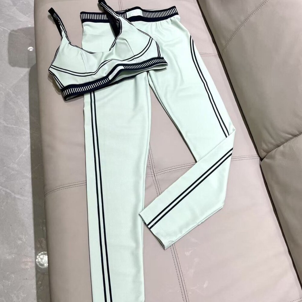 Alo Yoga Backless Bra + High-Waisted Leggings Fitness Two-Piece Set